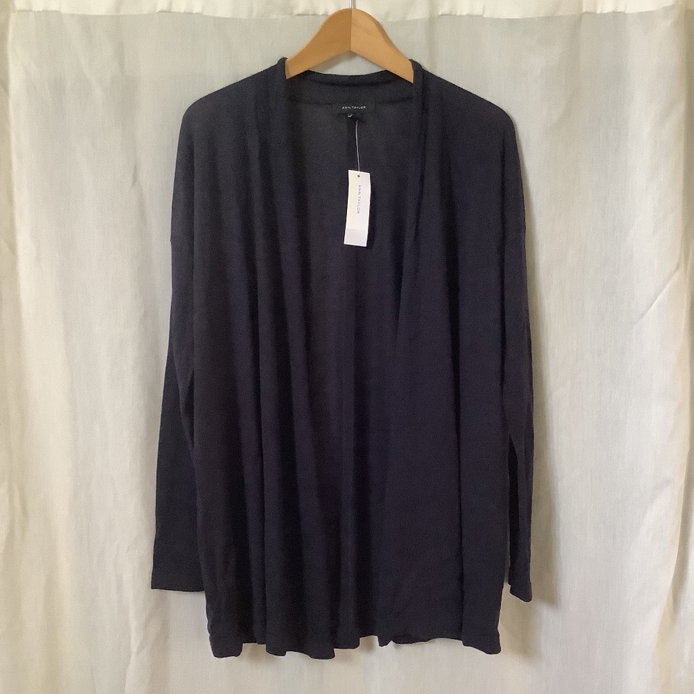 NWT Ann Taylor wool blend navy blue cardigan
